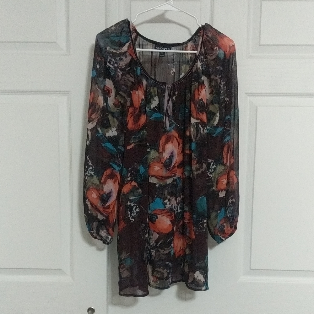 🎈#77Fashion Bug Floral Bathing Suit Cover-up.Size: 0X Or 26 PTP